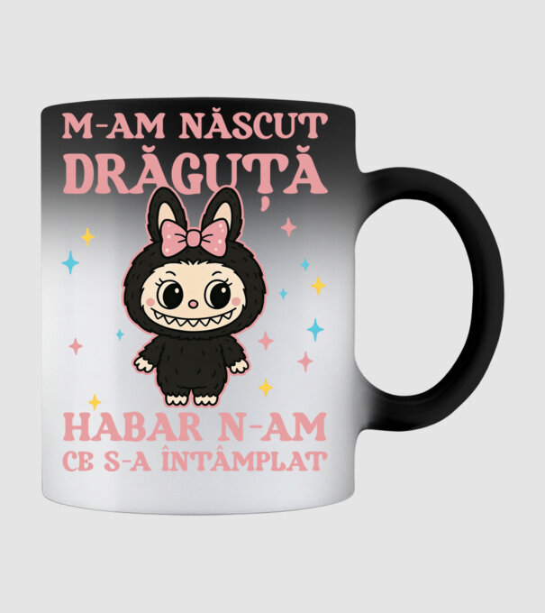 M-am născut drăguță model negru pe tricou