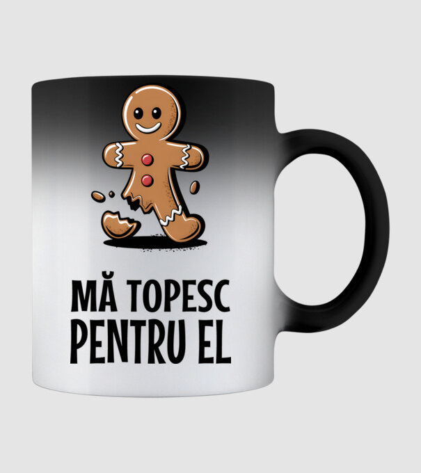 Mă topesc pentru el alb model negru pe tricou