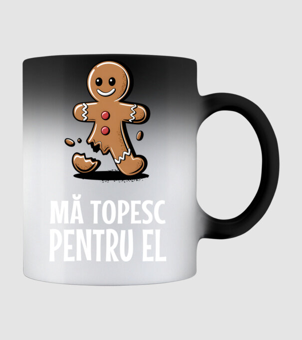 Mă topesc pentru el Negru model negru pe tricou