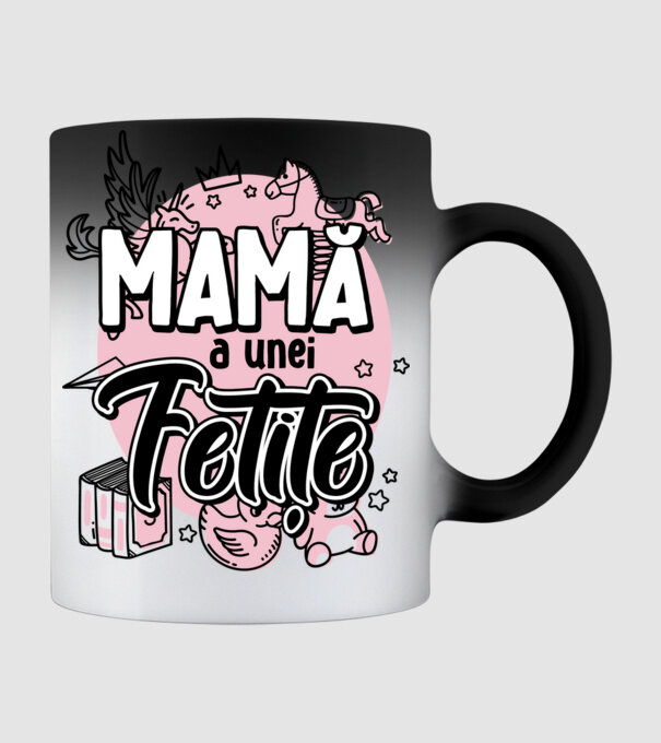 Mamă a unei fetițe model negru pe tricou