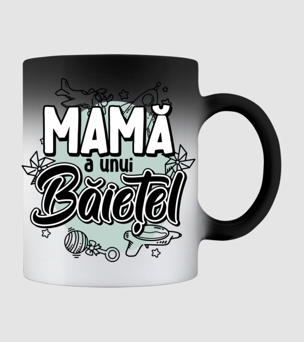 Mamă a unui băiețel model negru pe tricou