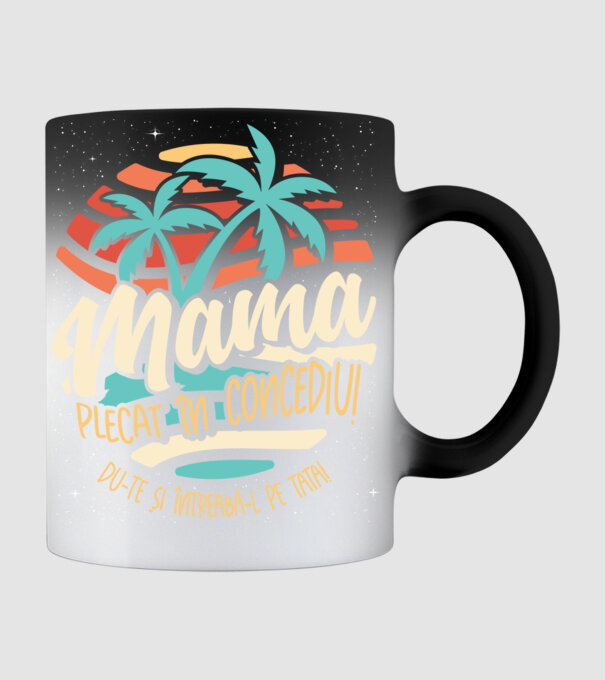 Mama Plecat în concediu model negru pe tricou