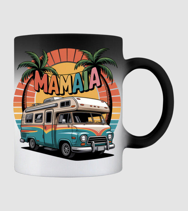 MAMAIA model negru pe tricou