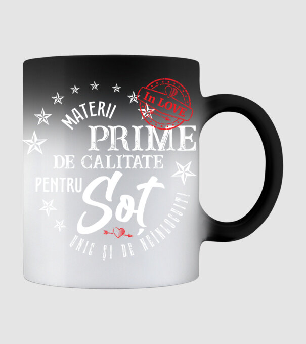 Materii prime de calitate pentru soț model negru pe tricou