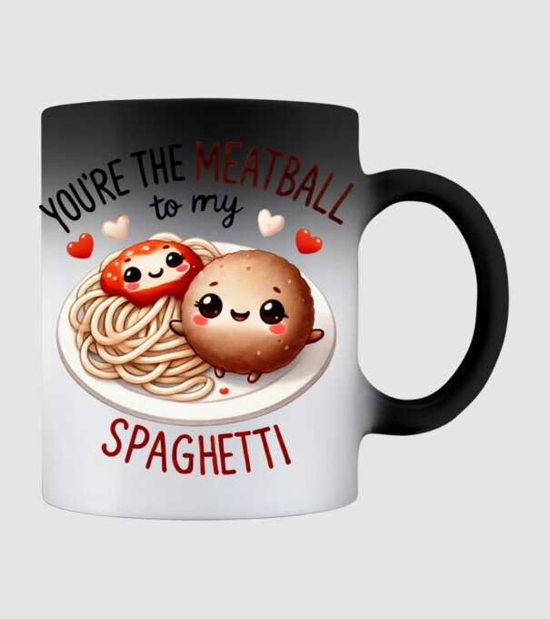 Meatball to my Spaghetti model negru pe tricou