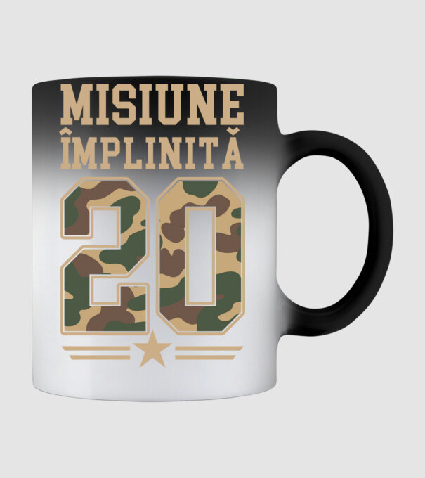 Misiune împlinită 20 model negru pe tricou