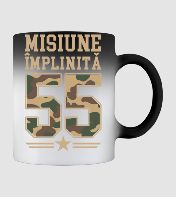 Misiune împlinită 55 model negru pe tricou