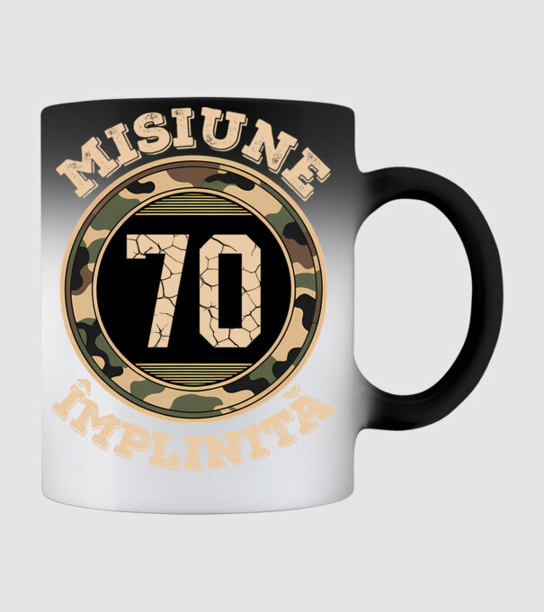 Misiune împlinită 70 model negru pe tricou