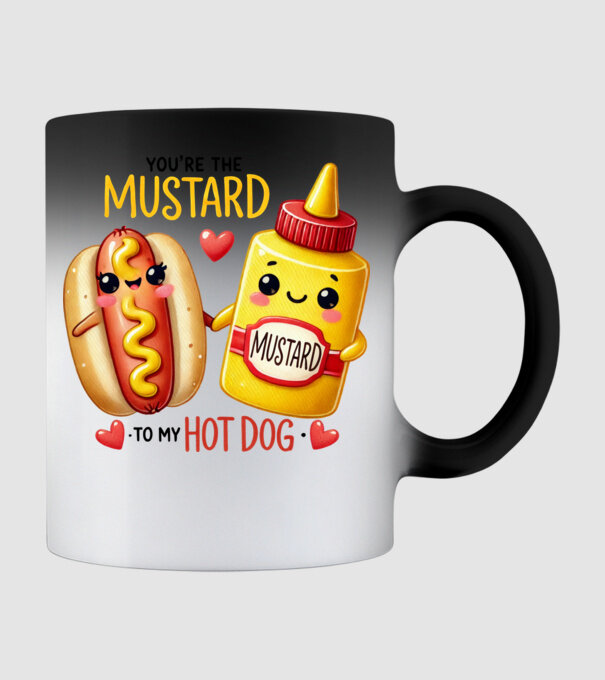 Mustard to my Hot Dog model negru pe tricou
