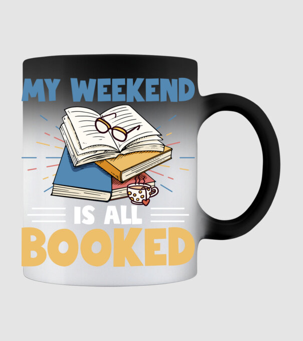My weekend booked model negru pe tricou