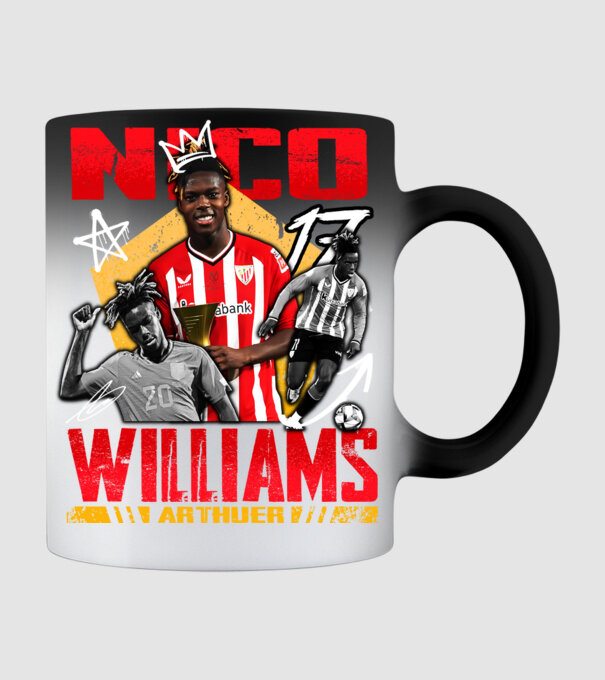 Nico Williams tribute model negru pe tricou