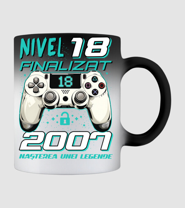 Nivel finalizat 18 2007 model negru pe tricou