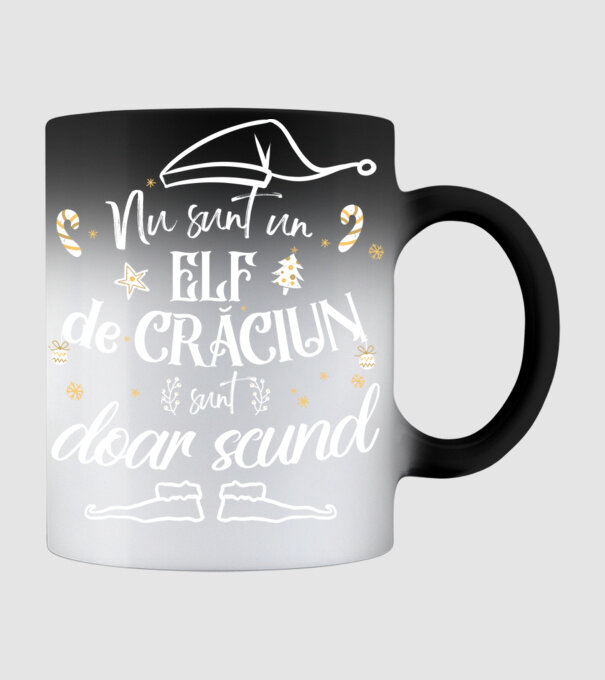 Nu sunt un elf de Crăciun, sunt doar scund Negru model negru pe tricou