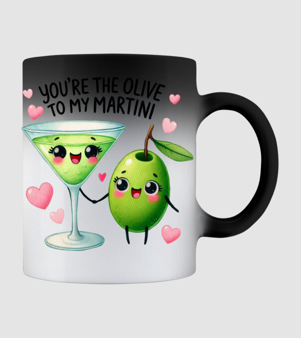 Olive to my Martini model negru pe tricou