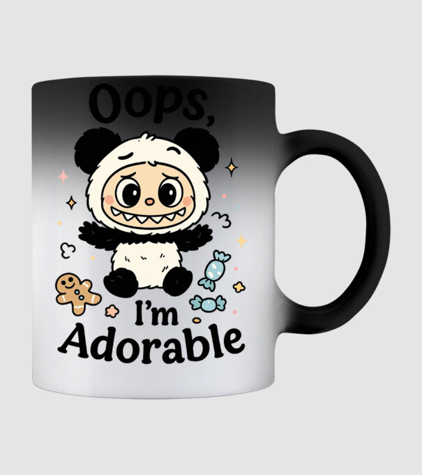 Oops, I'm adorable model negru pe tricou