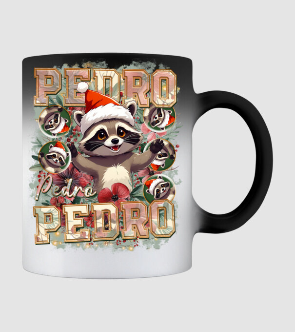 Pedro pedro flower xmas model negru pe tricou