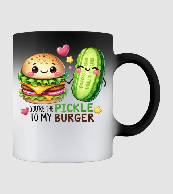 Pickle to my Burger model negru pe tricou