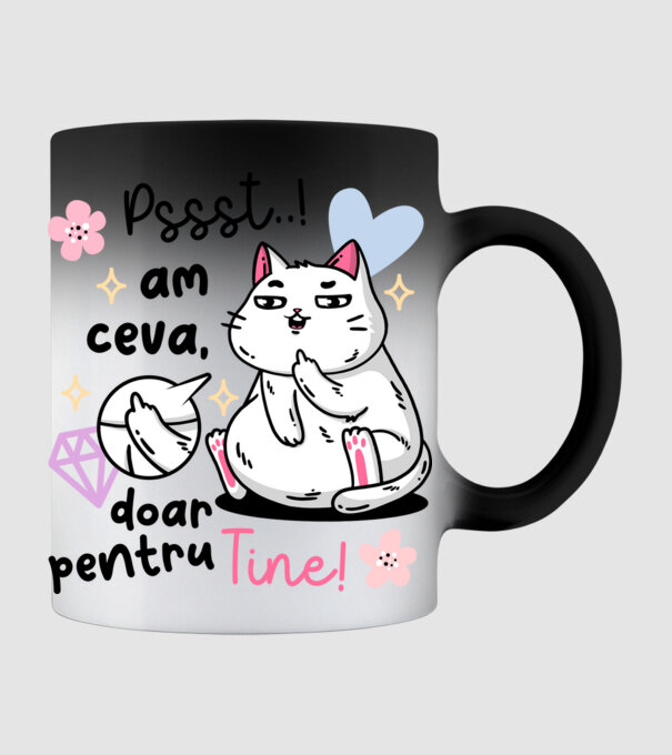 Pssst, am ceva doar pentru tine! model negru pe tricou