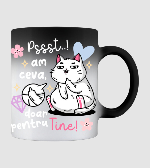 Pssst, am ceva doar pentru tine! model negru pe tricou
