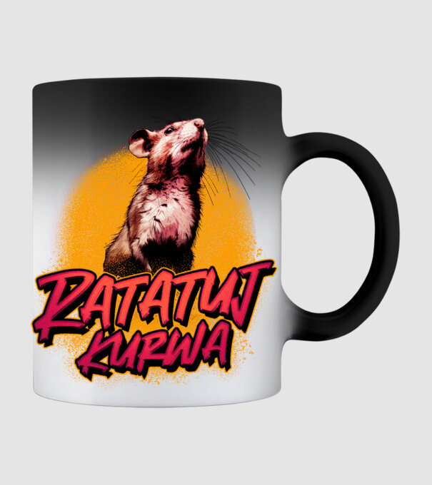 Ratatuj kurwa model negru pe tricou