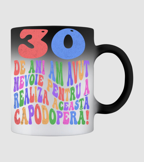 Realiza această capodoperă 30 model negru pe tricou