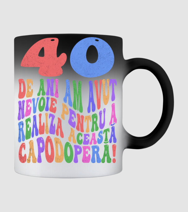 Realiza această capodoperă 40 model negru pe tricou