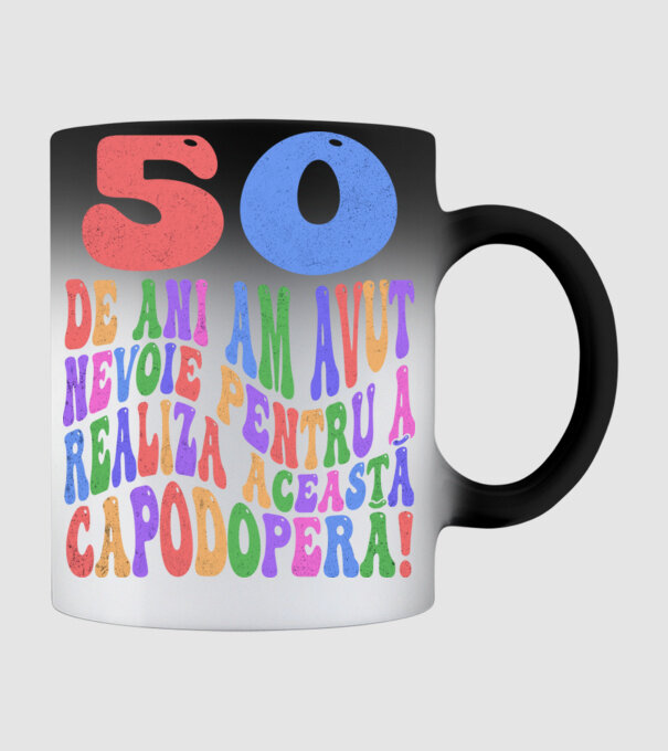 Realiza această capodoperă 50 model negru pe tricou