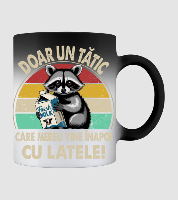 Retro Apa aki visszajött a tejjel RO model negru pe tricou