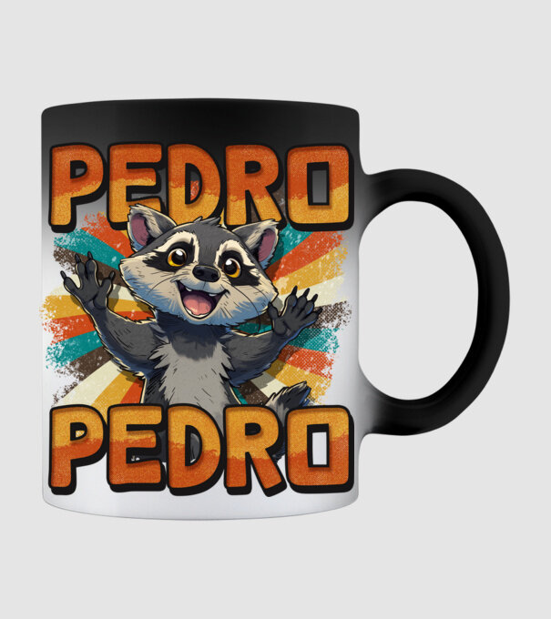 Retro Pedro model negru pe tricou