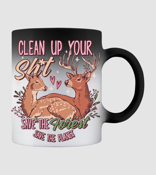 Save the forest model negru pe tricou