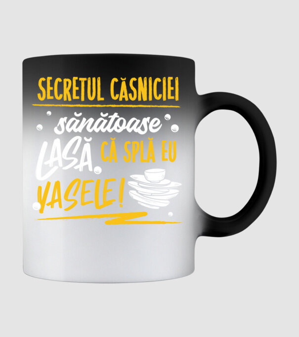 Secretul căsniciei sănătoase model negru pe tricou