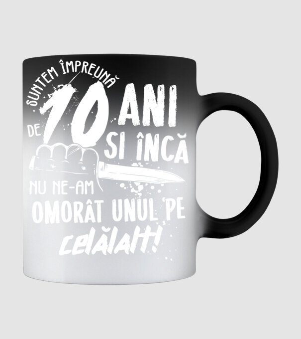 Suntem împreună de 10 ani model negru pe tricou