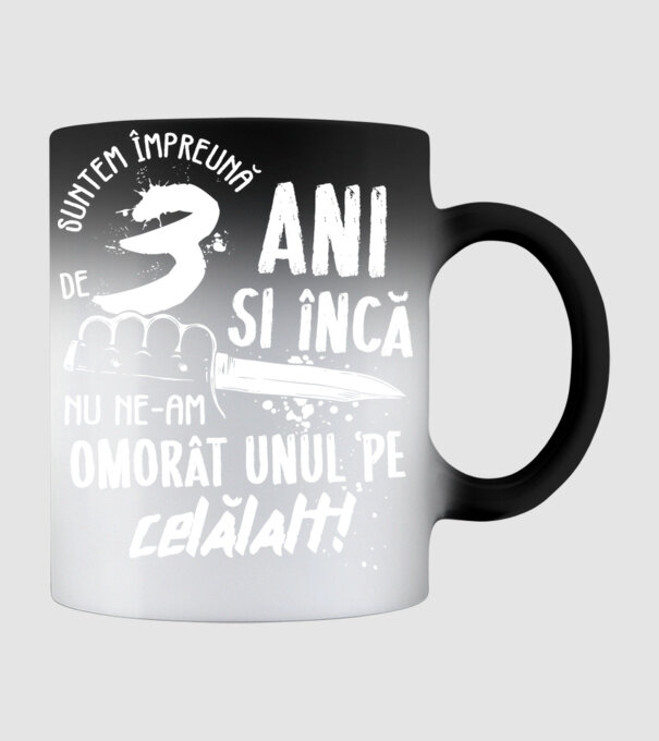 Suntem împreună de 3 ani model negru pe tricou