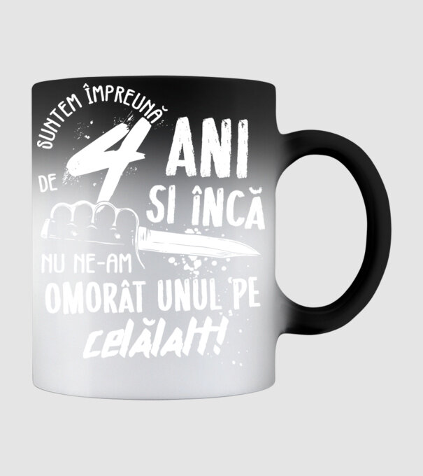 Suntem împreună de 4 ani model negru pe tricou