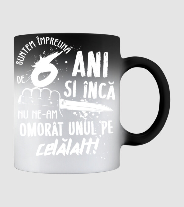 Suntem împreună de 6 ani model negru pe tricou