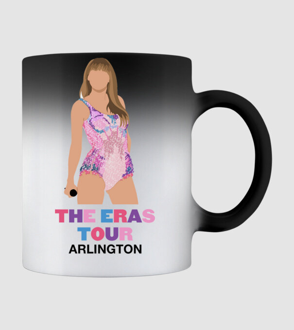 Taylor Swift The Eras Tour Arlington 4 model negru pe tricou