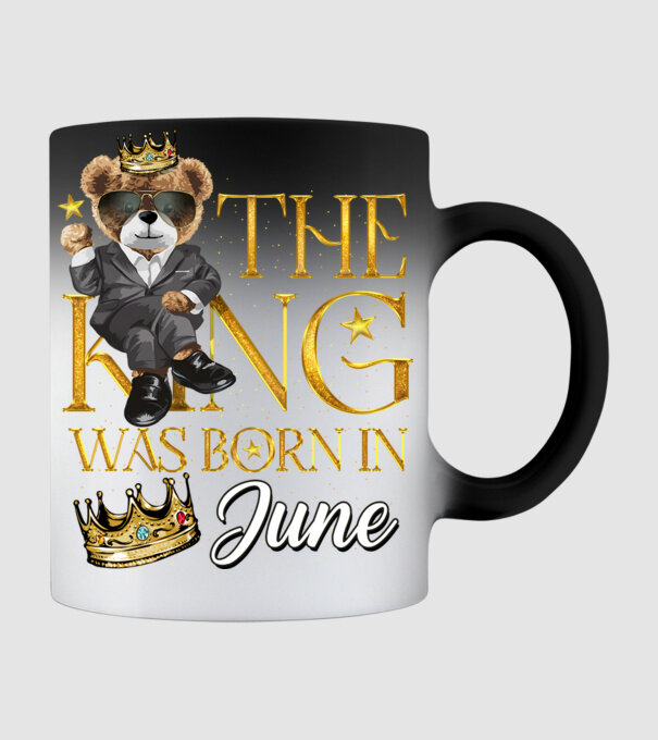 The king was born int JUNE model negru pe tricou