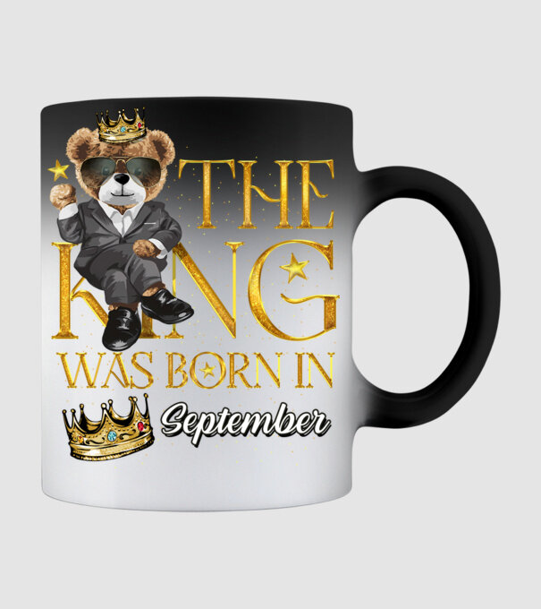 The king was born int SEPTEMBER model negru pe tricou