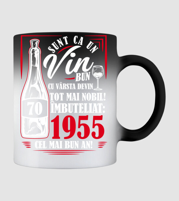 Un Vin Bun 1955 - Negru model negru pe tricou