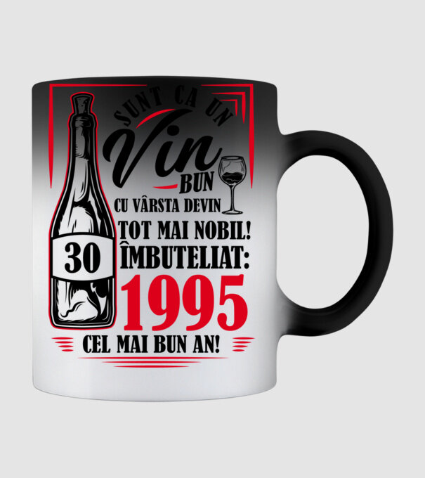 Un Vin Bun 1995 - Alb model negru pe tricou