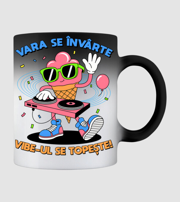 Vara se învârte model negru pe tricou