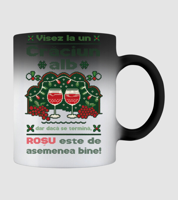Visez la un Crăciun alb dar dacă se termină, Roșu este de asemenea bine! alb model negru pe tricou