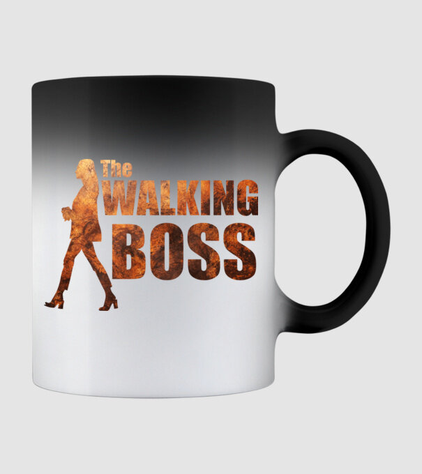 Walking bos model negru pe tricou