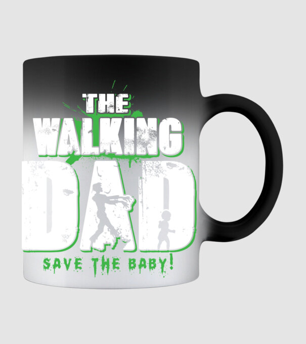 Walking dad green model negru pe tricou