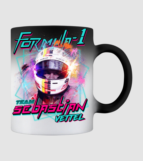 FORMULA 1 VETTEL model negru pe tricou
