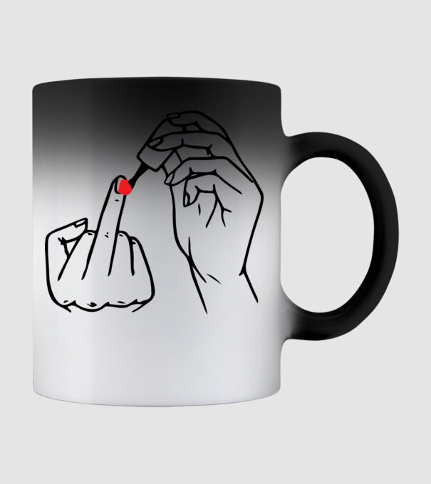 Nail polish Fuck U model negru pe tricou