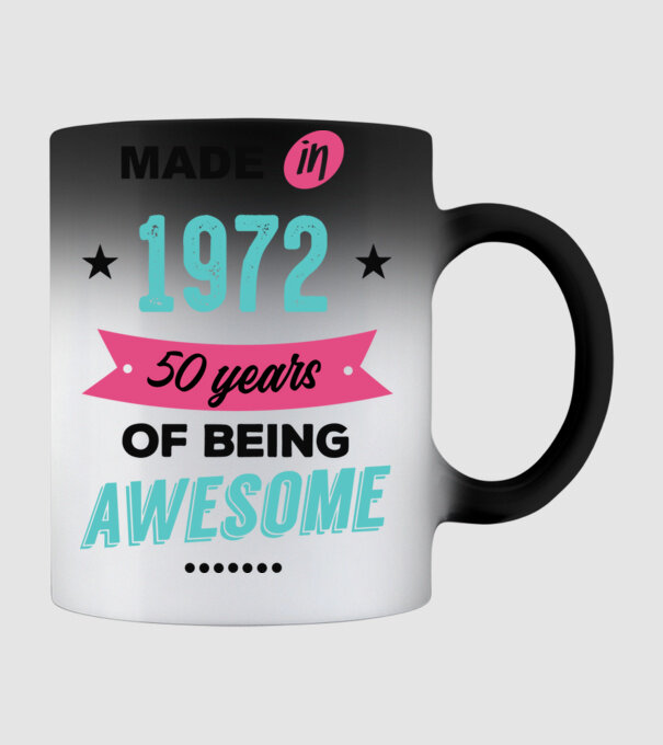 MADE in 1972 model negru pe tricou