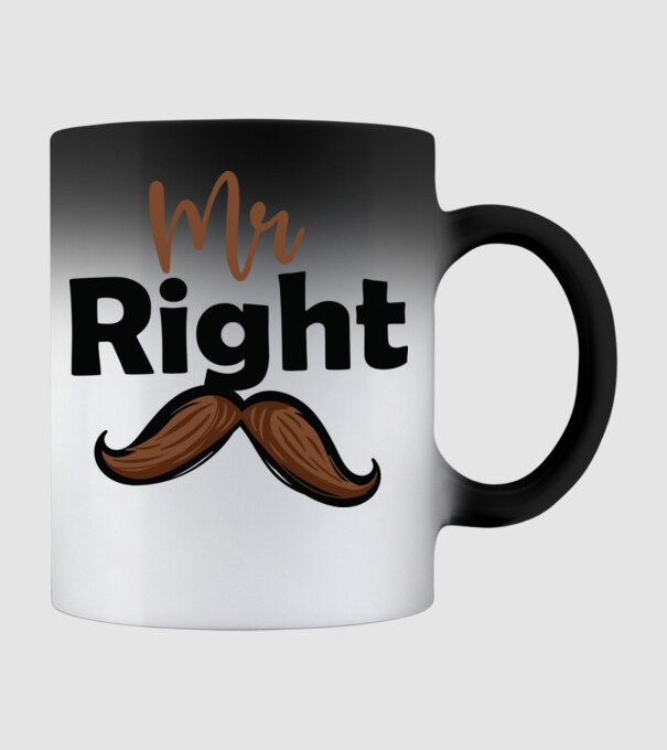 Mr right model negru pe tricou