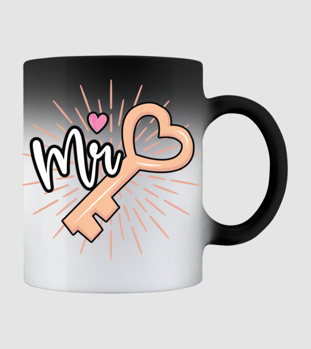 Mr key to the heart model negru pe tricou