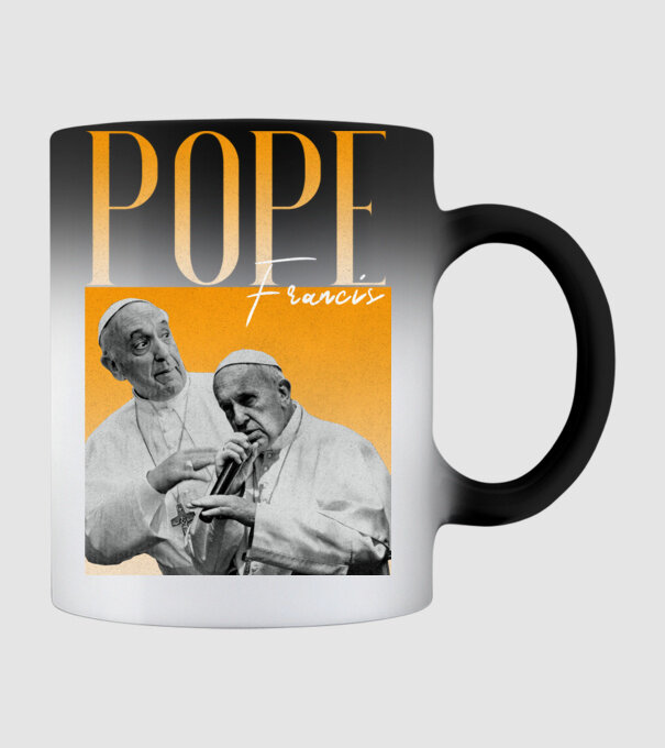 Pope Frances 90s poster model negru pe tricou